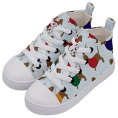 Dachshund Kids  Mid-top Canvas Sneakers
