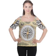 Map Vintage Nautical Collage Cutout Shoulder Tee
