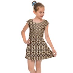 Background-chevron Chocolate Kids  Cap Sleeve Dress