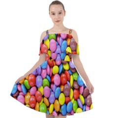 Candy Cut Out Shoulders Chiffon Dress