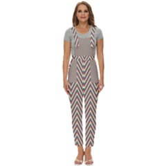 Chevron-gray Women s Pinafore Overalls Jumpsuit