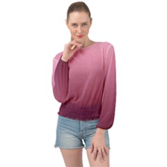 Background-pink Banded Bottom Chiffon Top