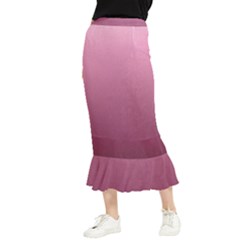Background-pink Maxi Fishtail Chiffon Skirt