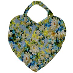 Background-flower White Giant Heart Shaped Tote