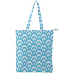  Waves Ocean Blue Texture Double Zip Up Tote Bag by artworkshop