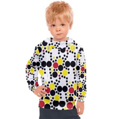 Pattern-polka Yellow Re Black Kids  Hooded Pullover