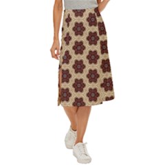 Pattern-flower Midi Panel Skirt