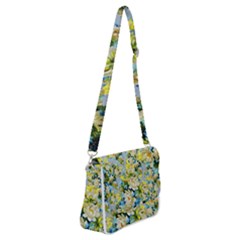 Background-flower White Shoulder Bag With Back Zipper