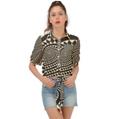 Retro-form-shape-abstract Tie Front Shirt 