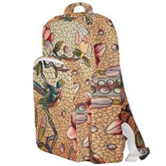 Flower Cubism Mosaic Vintage Double Compartment Backpack