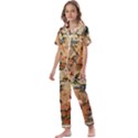 Flower Cubism Mosaic Vintage Kids  Satin Short Sleeve Pajamas Set View1