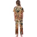 Flower Cubism Mosaic Vintage Kids  Satin Short Sleeve Pajamas Set View2