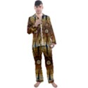 Barcelona Stained Glass Window Men s Long Sleeve Satin Pajamas Set View1