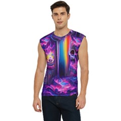 Purple Drawing Digital Art Men s Raglan Cap Sleeve Tee
