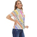 Background Abstract Wallpaper Women s Short Sleeve Double Pocket Shirt View2