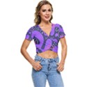 Abstract Background Shapes Banner Short Sleeve Foldover Tee View1