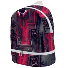 Stranger Things Fantasy Dark  Red Zip Bottom Backpack by Amaryn4rt
