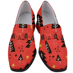 Christmas Christmas Tree Pattern Women s Chunky Heel Loafers by Amaryn4rt