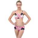 Cat Pattern Backgroundpet Layered Top Bikini Set View1