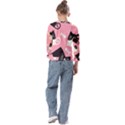 Cat Pattern Backgroundpet Kids  Cuff Sleeve Top View2