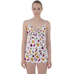 Leaves Fall Autum Colors Season Tie Front Two Piece Tankini