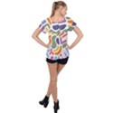 Abstract Pattern Background Ruffle Collar Chiffon Blouse View2