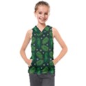 Leaves Snowflake Pattern Holiday Kids  Sleeveless Hoodie View1