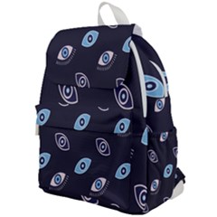 Eyes Evil Eye Blue Pattern Top Flap Backpack by artworkshop