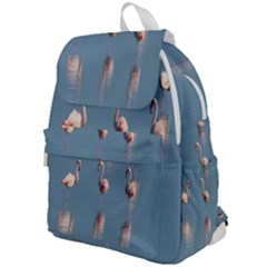 Flamingo Birds Plumage Sea Water Animal Exotic Top Flap Backpack by artworkshop