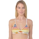 Illustration Retro Sun Sunset Vintage Graphic Reversible Tri Bikini Top View1