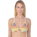 Illustration Retro Sun Sunset Vintage Graphic Reversible Tri Bikini Top View3