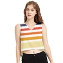 Illustration Retro Sun Sunset Vintage Graphic V-Neck Cropped Tank Top View1