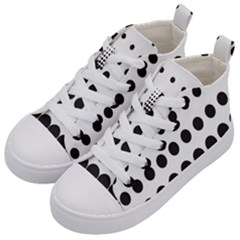 Halftone Pattern Dot Modern Retro Texture Circle Kids  Mid-top Canvas Sneakers