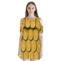 Orange Slices Cross Sections Pattern Shoulder Cutout Velvet One Piece View1