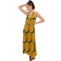 Orange Slices Cross Sections Pattern V-Neck Chiffon Maxi Dress View1