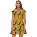 Orange Slices Cross Sections Pattern Short Sleeve Tiered Mini Dress View1