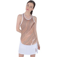 Abstract Marble Effect Earth Stone Texture Racer Back Mesh Tank Top