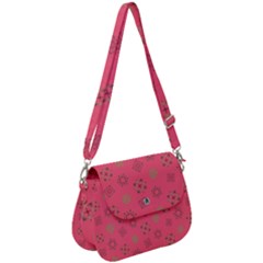 Pink Art Pattern Design Geometric Saddle Handbag by Wegoenart
