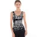 Black White Background Burnout Template Doodle Tank Top View1