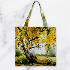 Landscape Painting Meadow Garden Zipper Grocery Tote Bag