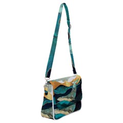 Ocean Whale Painting Sea Undersea Shoulder Bag With Back Zipper
