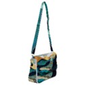 Ocean Whale Painting Sea Undersea Shoulder Bag with Back Zipper View1