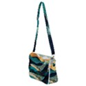 Ocean Whale Painting Sea Undersea Shoulder Bag with Back Zipper View2