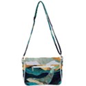Ocean Whale Painting Sea Undersea Shoulder Bag with Back Zipper View3
