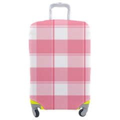Pink And White Plaids Luggage Cover (medium)