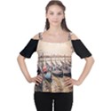 Black Several Boats - Colorful Italy  Cutout Shoulder Tee View1