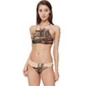 The Harbor, Riva, Lake Garda, Italy 1890-1900 2 Background Brown Banded Triangle Bikini Set View1
