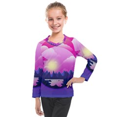 Landscape Illustration Illustrator Kids  Long Mesh Tee
