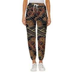 Oriental Traditional Seamless Pattern Cropped Drawstring Pants