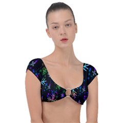 Snowflakes-star Calor Cap Sleeve Ring Bikini Top